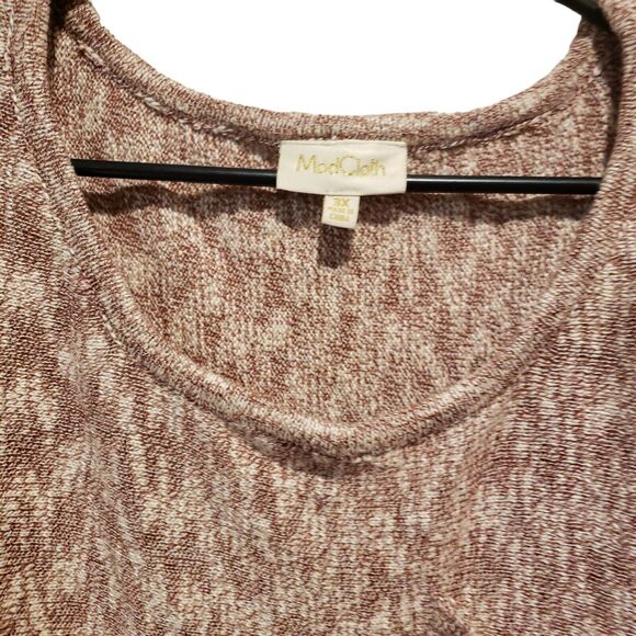 MODCLOTH Red Heathered Sweater Front Chest Pocket Women size 3x - Picture 2 of 10